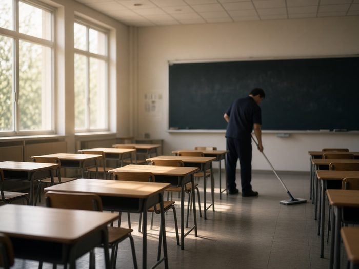 Tiszta tanterem takarítás után