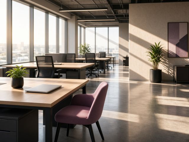 Hibrid open office üres asztalokkal – változó jelenlét Győrben
